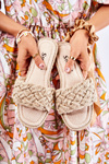 Women's Braided Slippers Beige Maraya