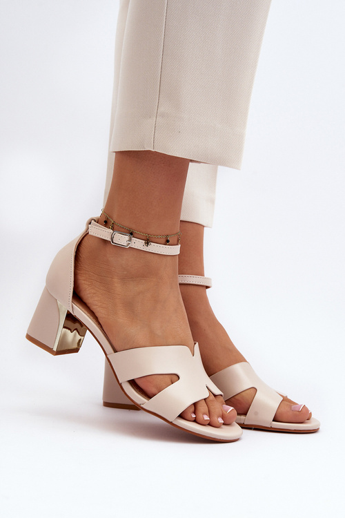 Women's High Heel Sandals in Beige Irivana