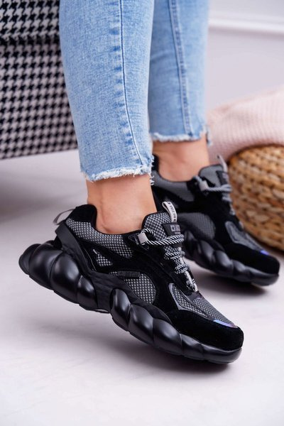Women's Athletic Footwear Big Star by Daniel Lopez Black Grey FF274A553