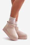 Women's Snow Boots On Platform Insulated With Fur Light Beige Xamella