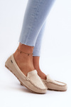 Women's Beige Faux Suede Moccasins Amrutia
