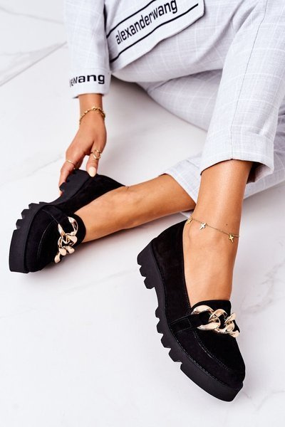 Suede Moccasins Lewski Shoes 3040 Black