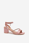 Ladies Heeled Sandals With Zirconia Vinceza 20268 Beige