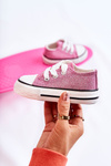 Children's Sneakers Tied Pink Wella