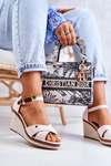 Women's Sandals On Wedge Beige Veenus