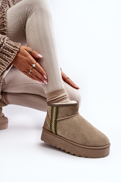 Women's Snow Boots With Platform Padded Green Lomessa