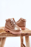 Kids Trappers Boots Gold Pink Dexter