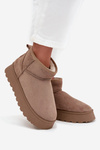 Women's Snow Boots On Platform Dark Beige Celyra