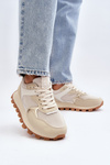 Buty Sportowe Sneakersy Damskie Beżowe Ralita C2145