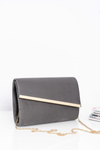 Fashionable Women's Suede Clutch Bag On Gold Chain