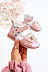 Leather Children's Sandals Pink Dotty