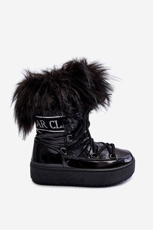 Warm Lace Up Snow Boots Black Colioris