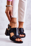 Leather High Heel Sandals La.Fi Black Leratto