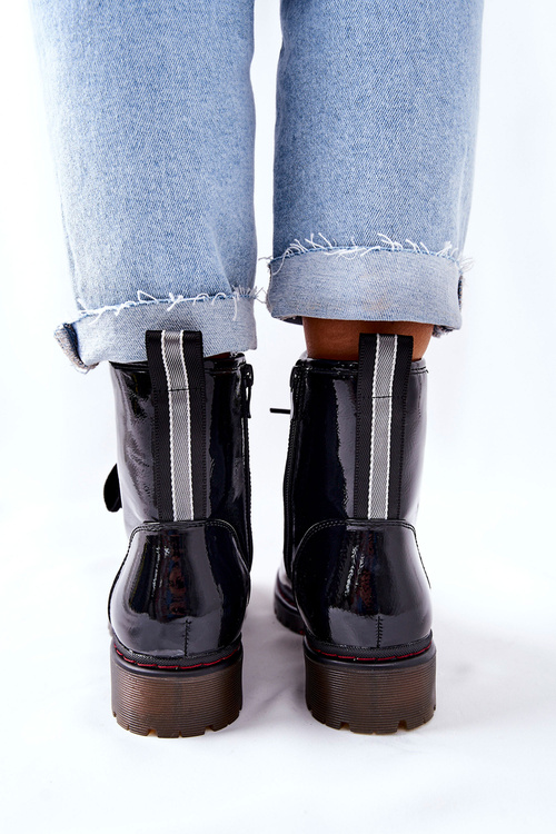 Lacquered Insulated Boots Black Lomess