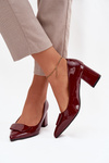 Patent Leather Heels with Decoration Bordeaux Isoline