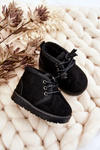 Children's Lace-up Snow Boots Insulated With Fur Black Hunter