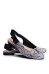 Women's Sergio Leone Ballerinas Grey Snake Pattern BL615