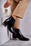Leather Boots On Flat Laura Messi 2268 Black