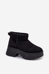 Women's Low Slip-On Insulated Snow Boots with Fur Black Mavelle