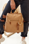 Women's Leather Backpack NOBO NBAG-K1800 Beige