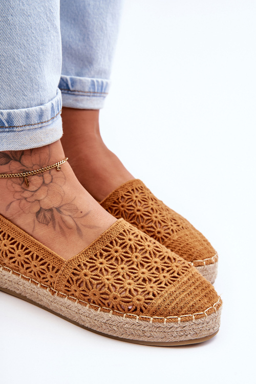 Women's Lace Espadrilles Camel One Lover
