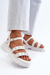 Women's Embellished Sandals White Eco Leather Arcida