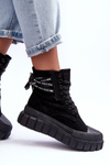 Women's Suede Boots On Platform Black Raftera
