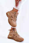 Women's High Sport Shoes Memory Foam System Big Star KK274355 Beige