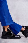 Laquered boots with cutouts on a flat heel Black Eunice