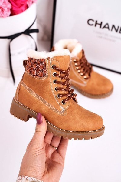 Children's Boots Insulated With Fur Beige Forest