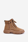 Women's Fleece-Lined Suede Trapper Boots Beige Jailina