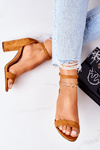 Suede High Heel Sandals Camel Florence