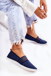 Women's Cloth Sneakers Slip-On Navy Blue Lilis