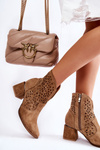Openwork boots Lewski Shoes 3166 Beige