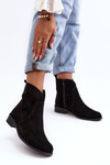 Women's Suede Boots with Zipper Black Nicole 2829