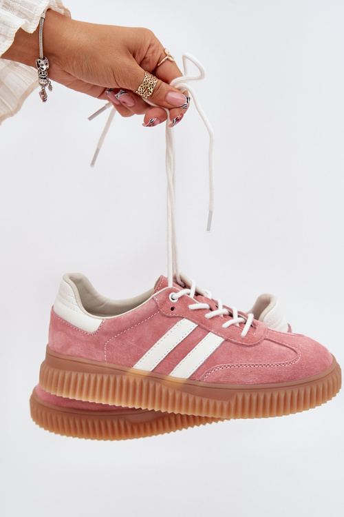 Suede Women's Sneakers On Platform Pink Marisae