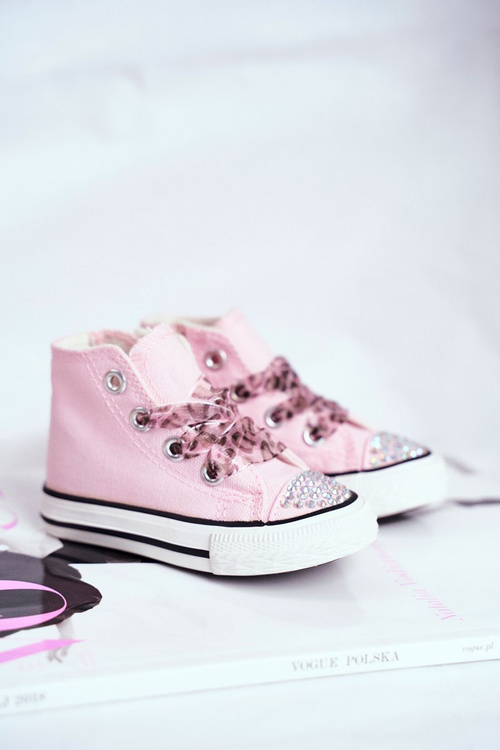 Children's Zirconia Sneakers Pink Smile