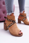 Lu Boo Women's Stiletto Sandals With Camel Uppers 318-30 Fiode
