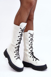 Leather Lace-up Boots With a Zip White Zoraida