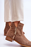 Women's Suede Zipper Boots Beige Belliano