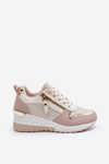 Women's Platform Sneakers Beige-White Sivan