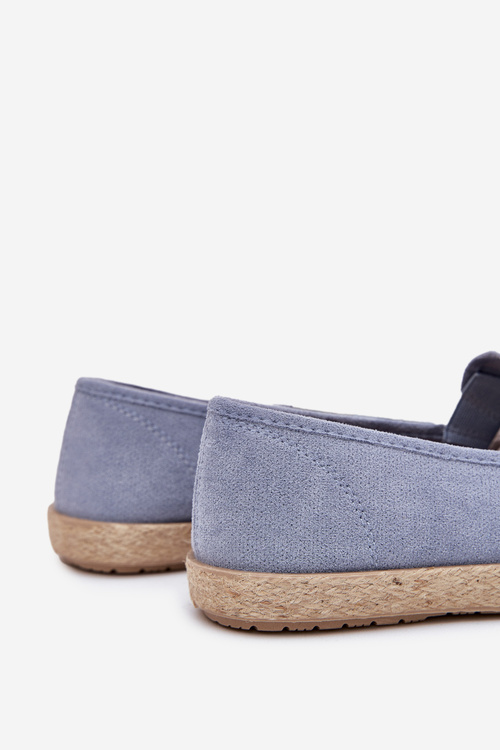 Męskie Espadryle Tenisówki Plecionka Eko Zamsz Niebieskie Lunaria