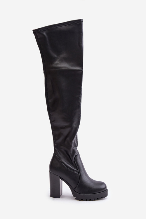 Knee High Heeled Boots Black Liatheia