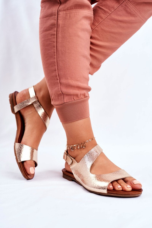 Women's Sandals Laura Mess 1116 Polish Leather Snake Gold Vollare