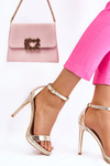 Elegant Leather Sandals On High Heel gold Averie