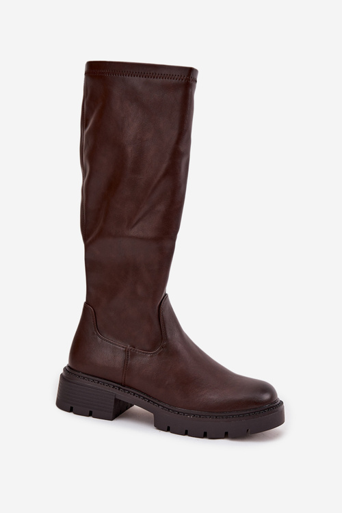 Women's Boots Made of Eco Leather Chocolate Oceana