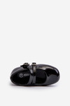 Black Patent Leather Children's Ballerina Flats with Straps Margenis