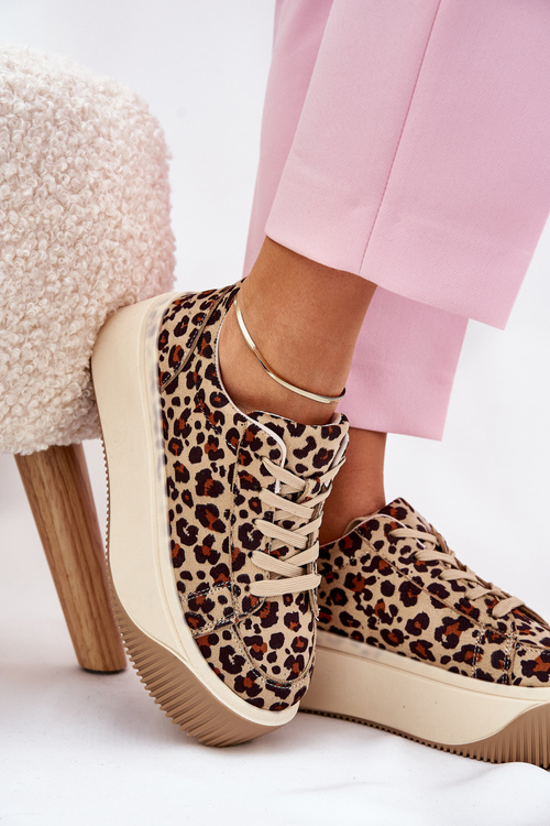 Sneakers On Massive Platform Smooth Beige Tirvanis