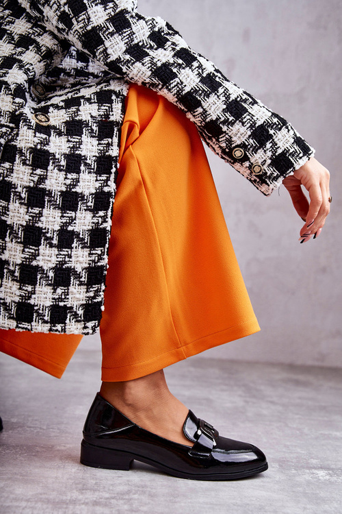 Półbuty Lakierowane Loafery Czarne Trine