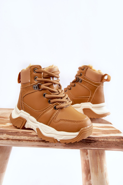 Children's Boots Warm Trappers With Zipper Camel Marvin